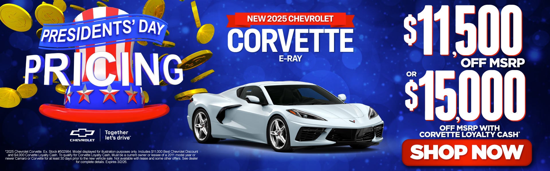 New 2025 Chevrolet Corvette E-Ray	"$11,000 OFF MSRP or $15,0