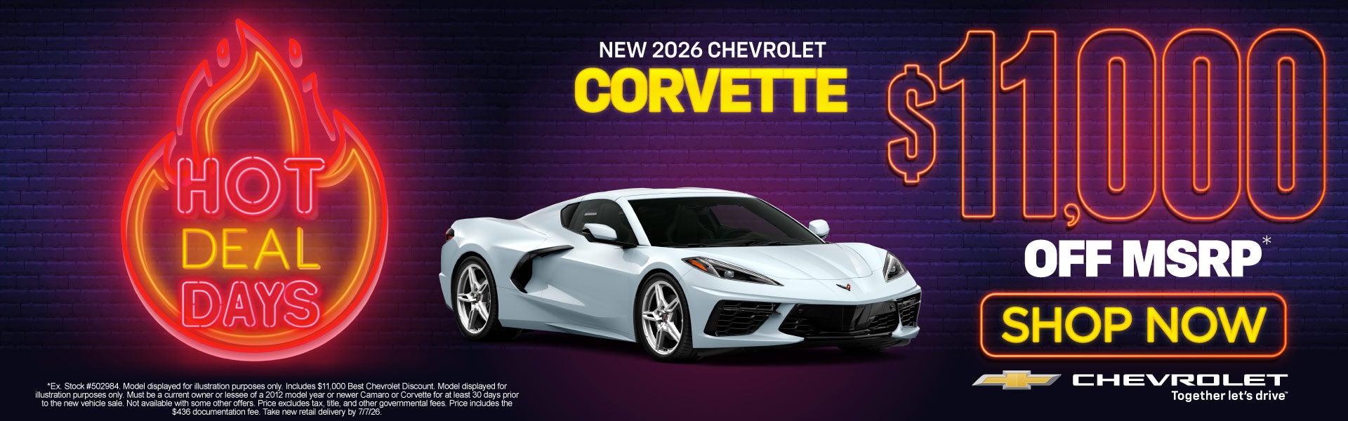 "New 2026 Chevrolet Corvette "	$11,000 off MSRP*