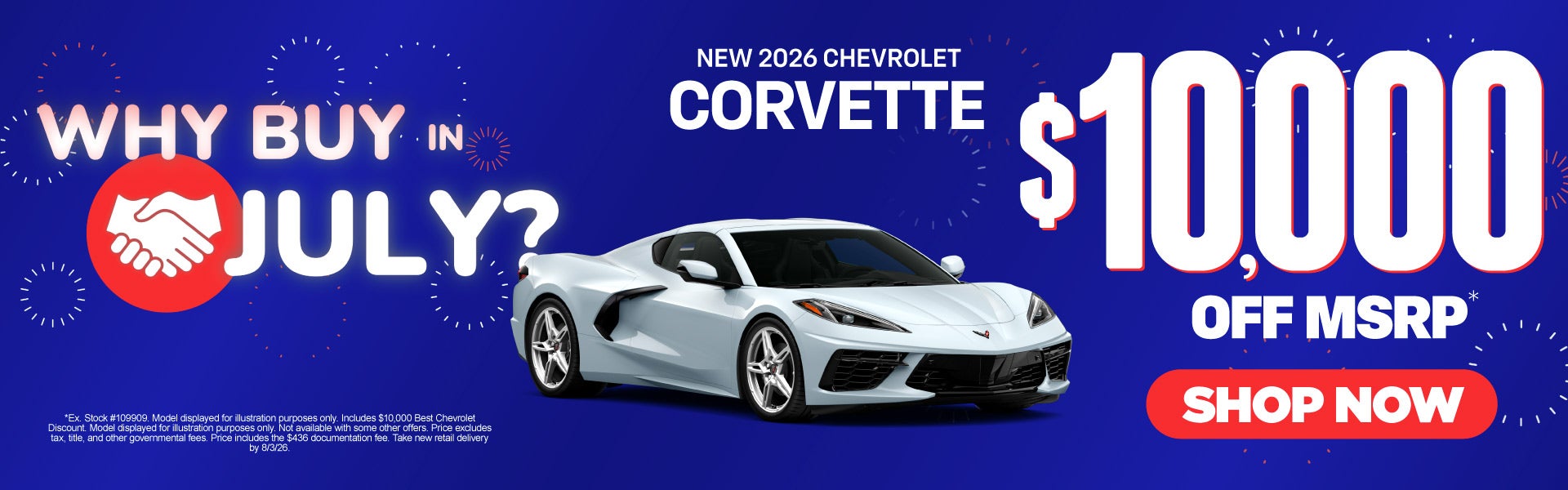 "New 2026 Chevrolet Corvette "	$10,000 off MSRP*
