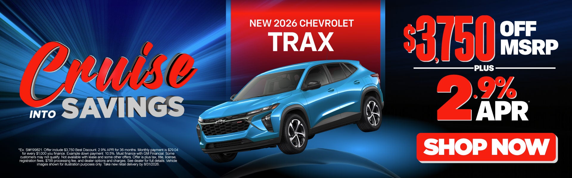 New 2026 Chevrolet Trax	2.9% APR*