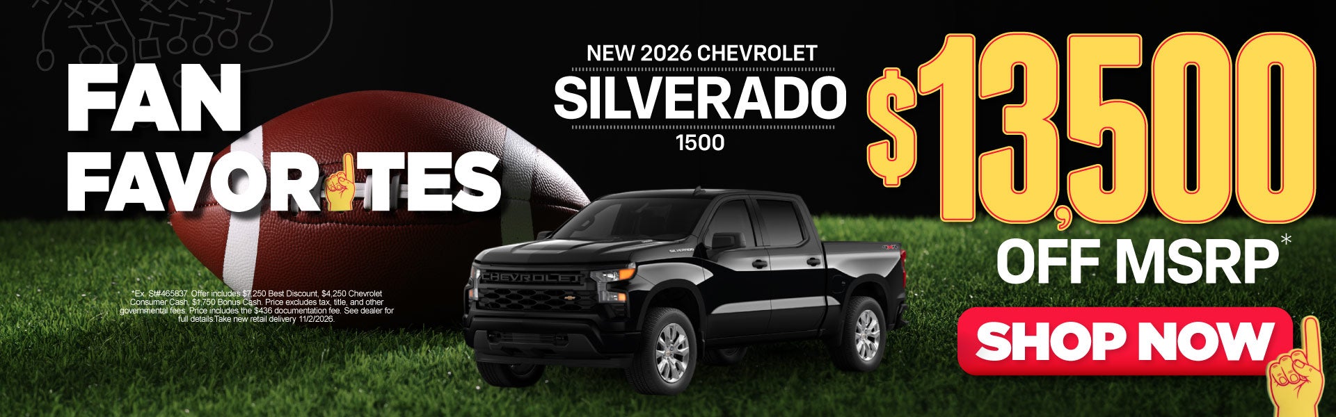 New 2026 Chevrolet Silverado 1500 $13,500 OFF MSRP*