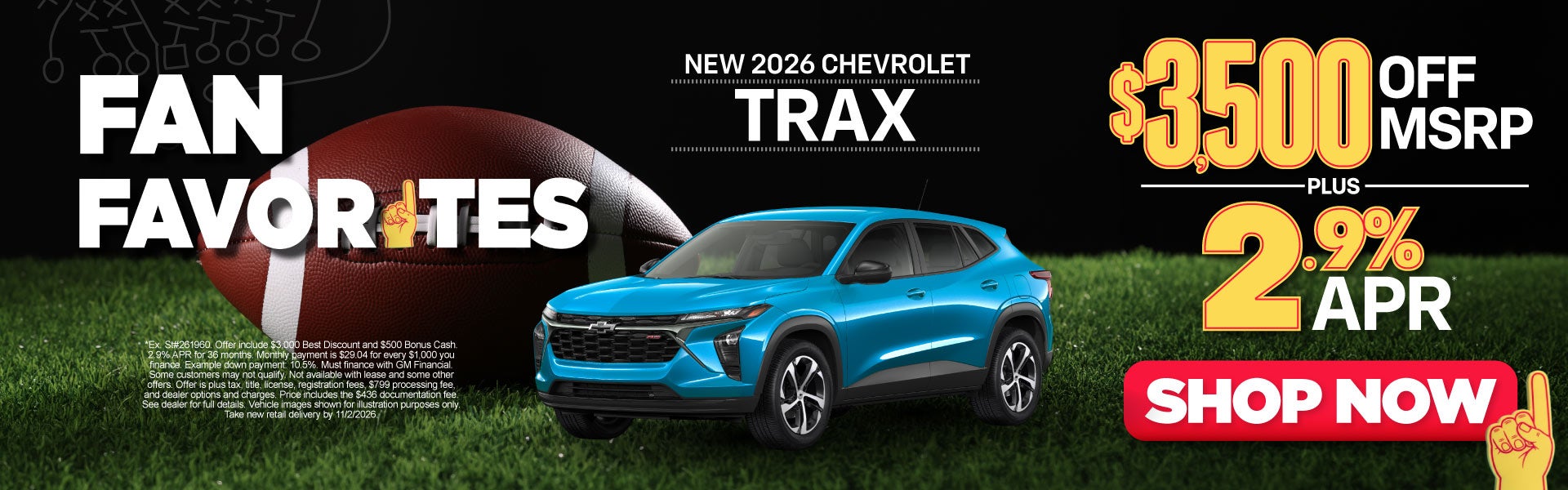 New 2026 Chevrolet Trax $3,500 OFF MSRP PLUS 2.9% APR*